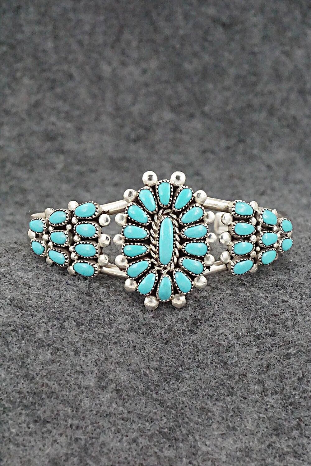 Turquoise & Sterling Silver Bracelet - Lorraine Waatsa