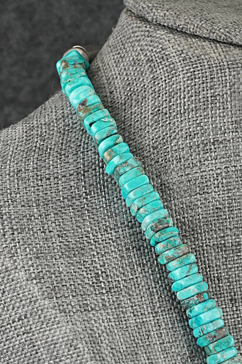Turquoise & Sterling Silver Necklace 18" - Doreen Jake