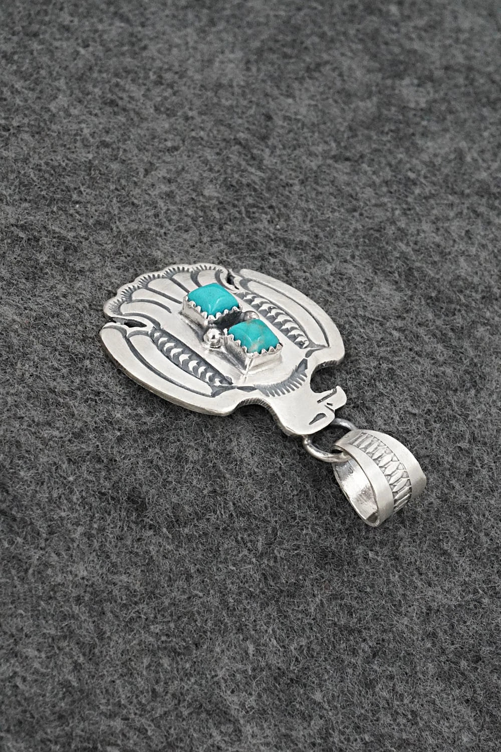 Turquoise & Sterling Silver Pendant - Robinson Martinez