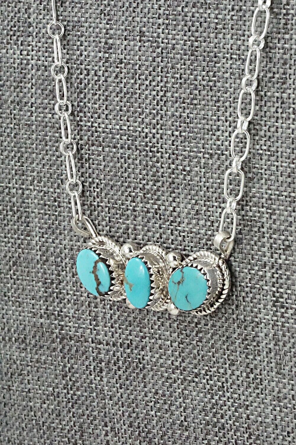 Turquoise & Sterling Silver Necklace - Ernest Hawthorne