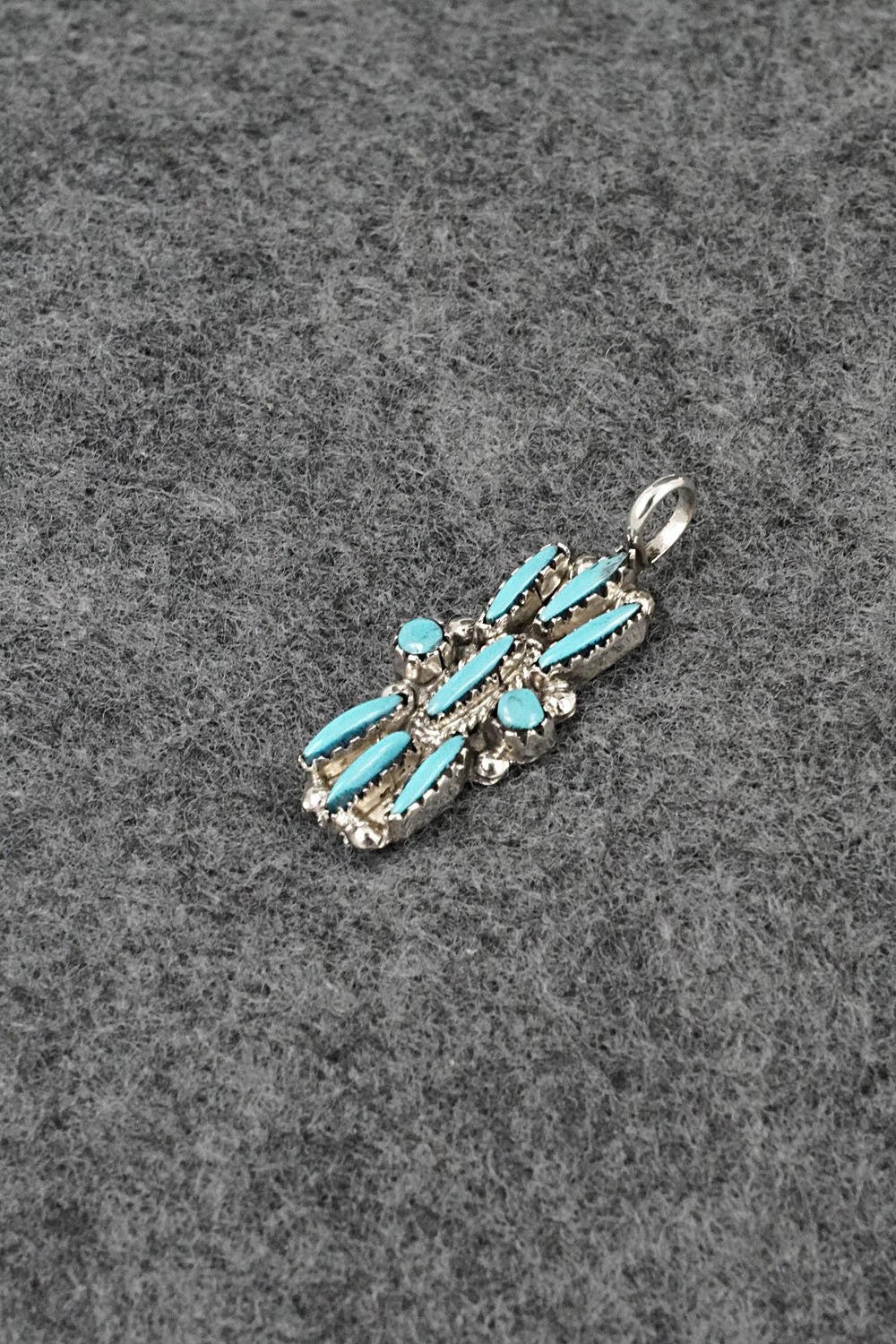 Turquoise and Sterling Silver Pendant - Arven Pablito