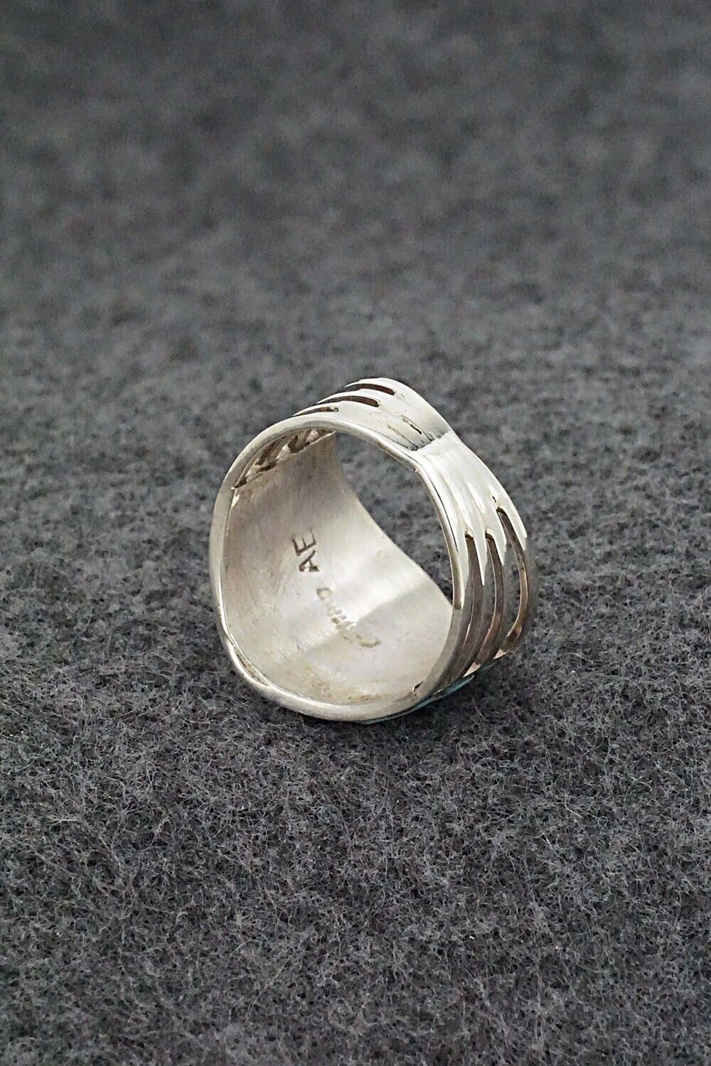 Turquoise & Sterling Silver Ring - Andrew Enrico - Size 8