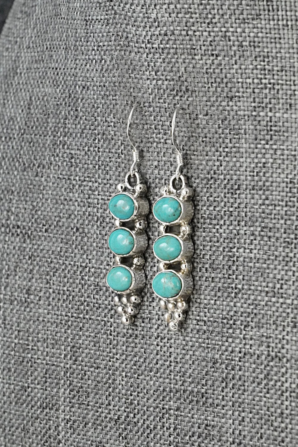Turquoise & Sterling Silver Earrings - Gary Shorty