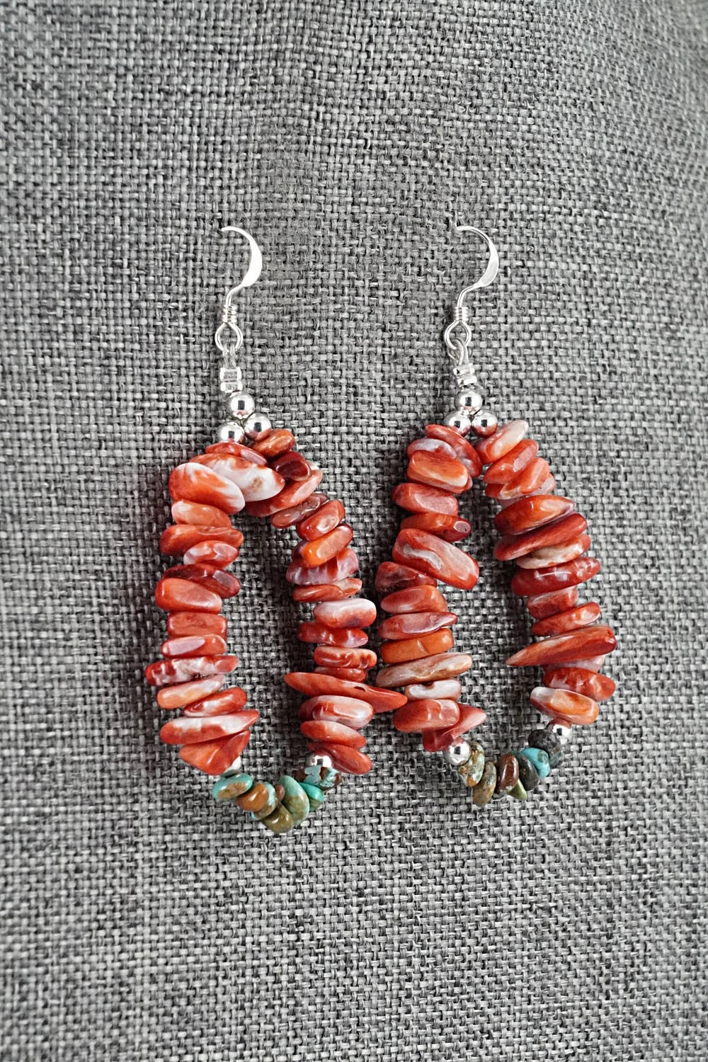 Spiny Oyster, Turquoise & Sterling Silver Necklace Set - Erika Brown