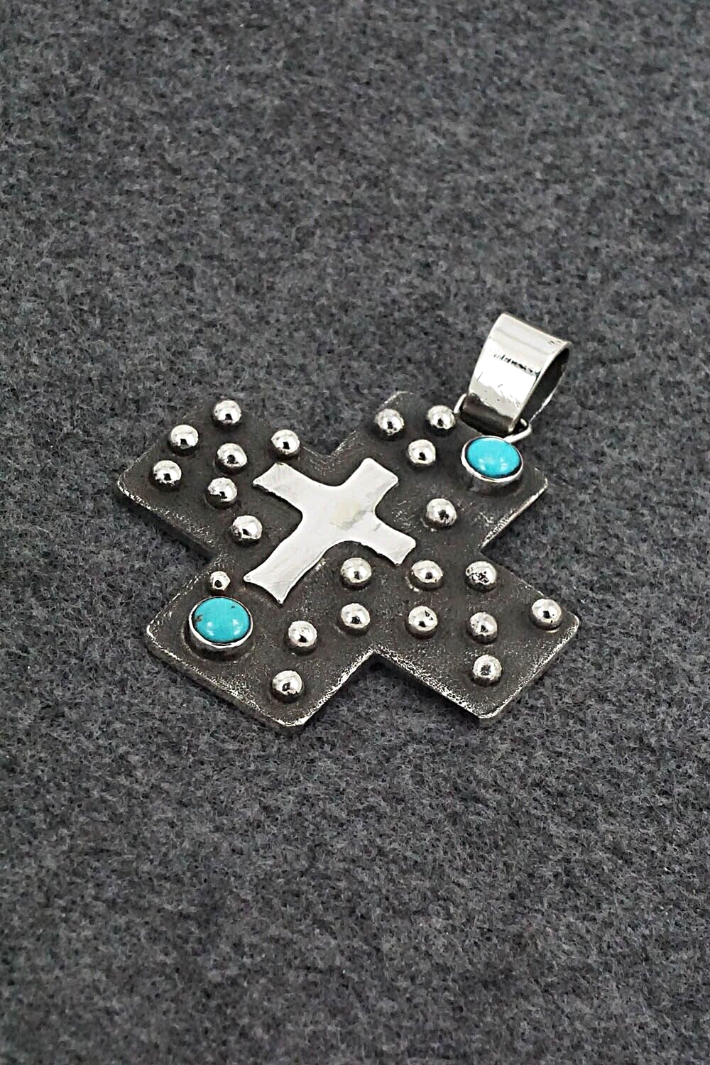 Turquoise & Sterling Silver Pendant - Ernest Rangel