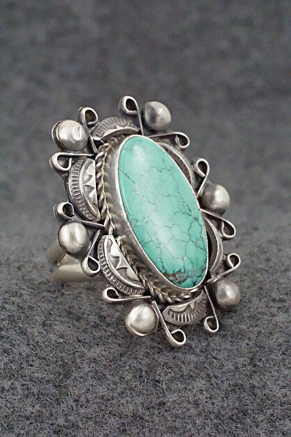 Turquoise & Sterling Silver Ring - Wilson Dawes - Size 9