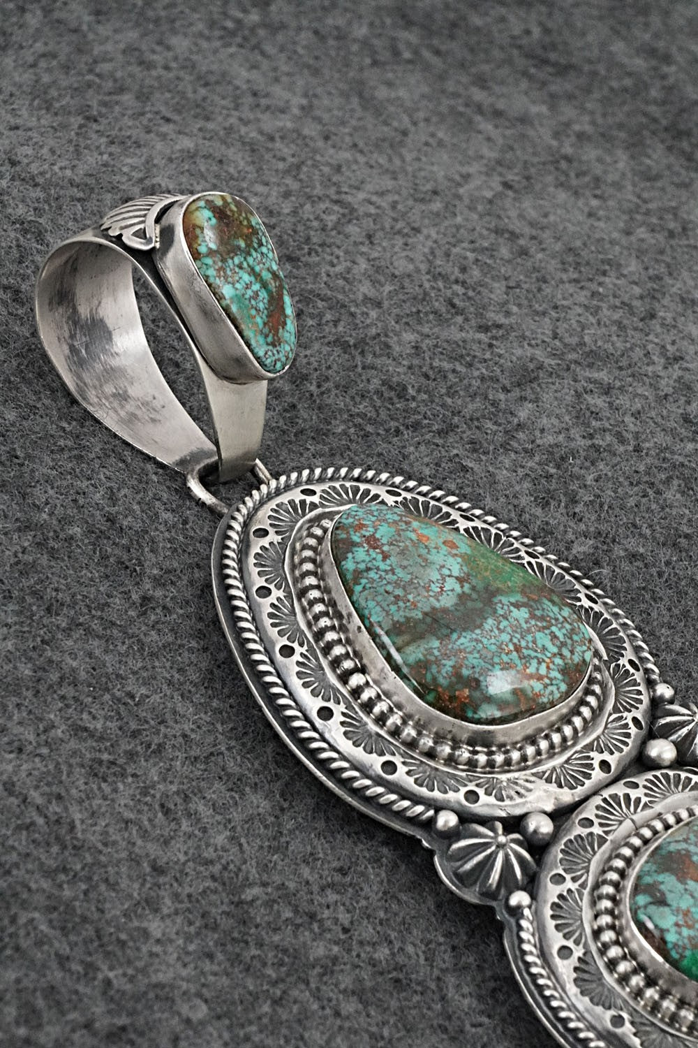 Turquoise & Sterling Silver Pendant - Mark Yazzie