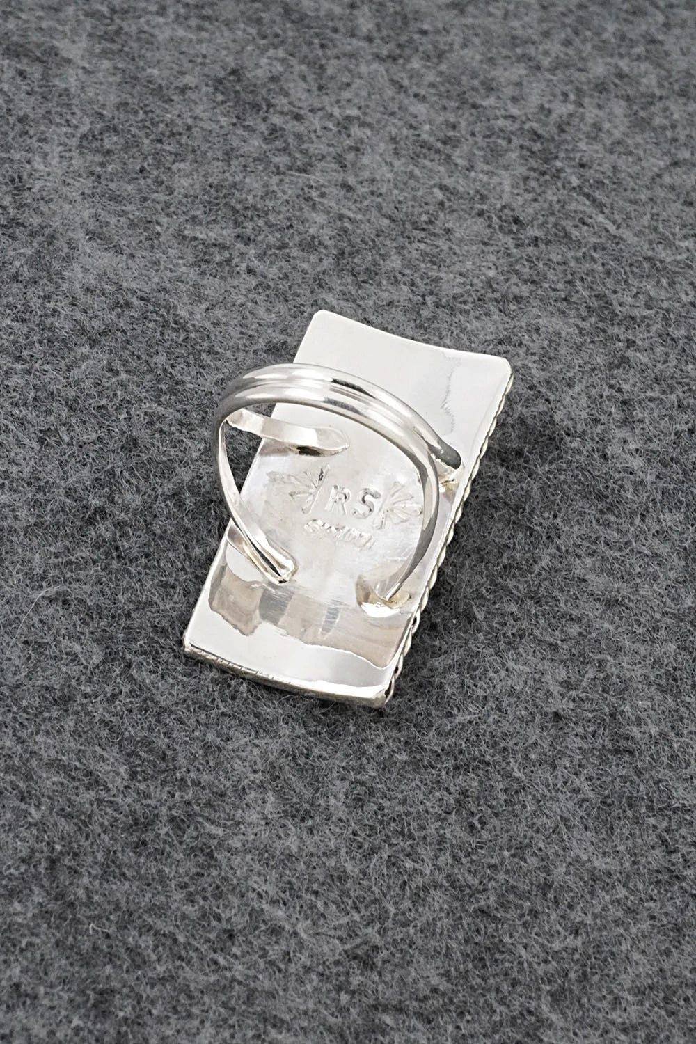 Coral & Sterling Silver Ring - Ronnie Spencer - Size 8