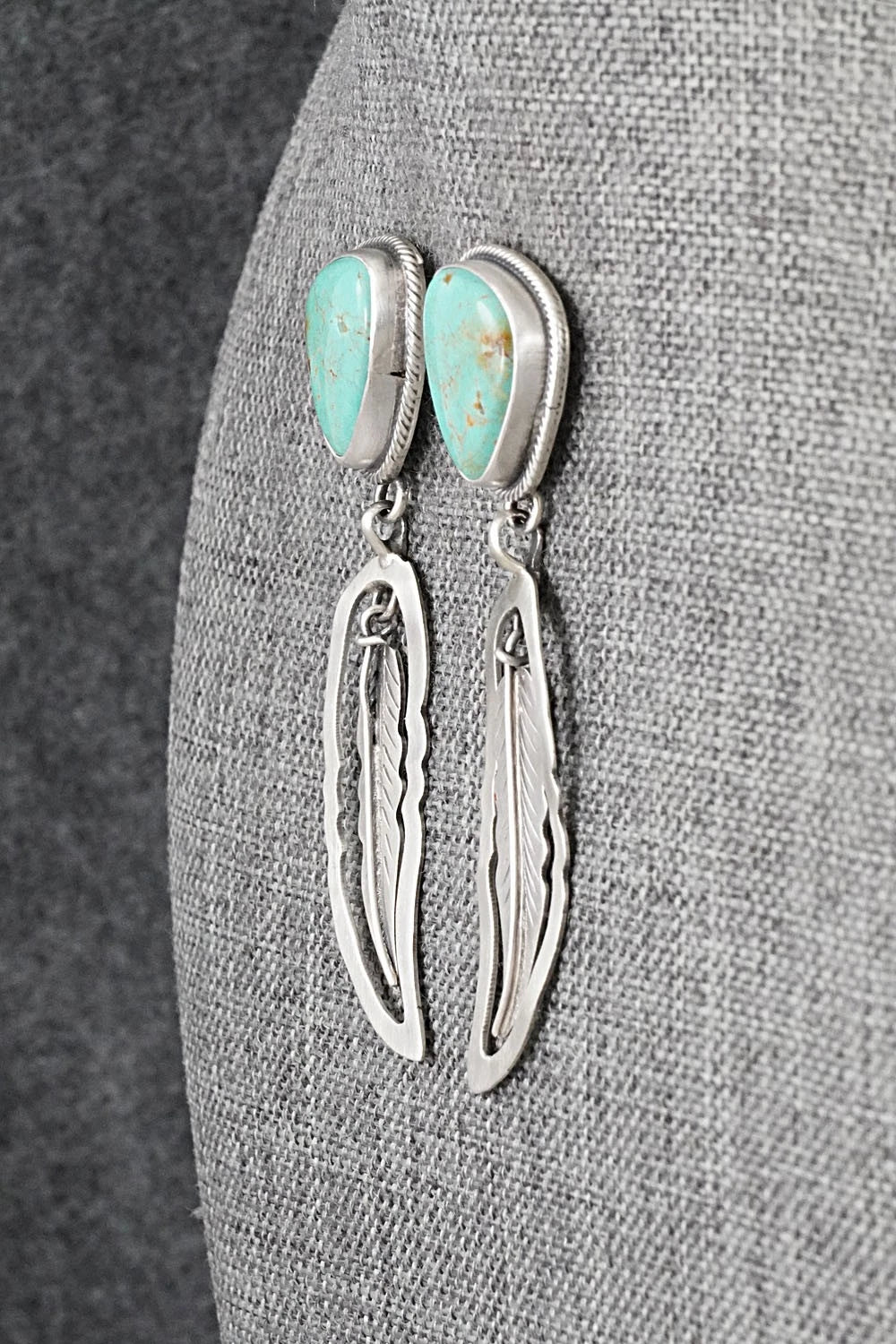 Turquoise & Sterling Silver Earrings - Darrin Livingston