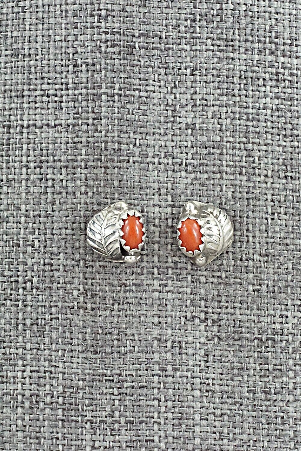 Coral & Sterling Silver Earrings - Roselene Joe