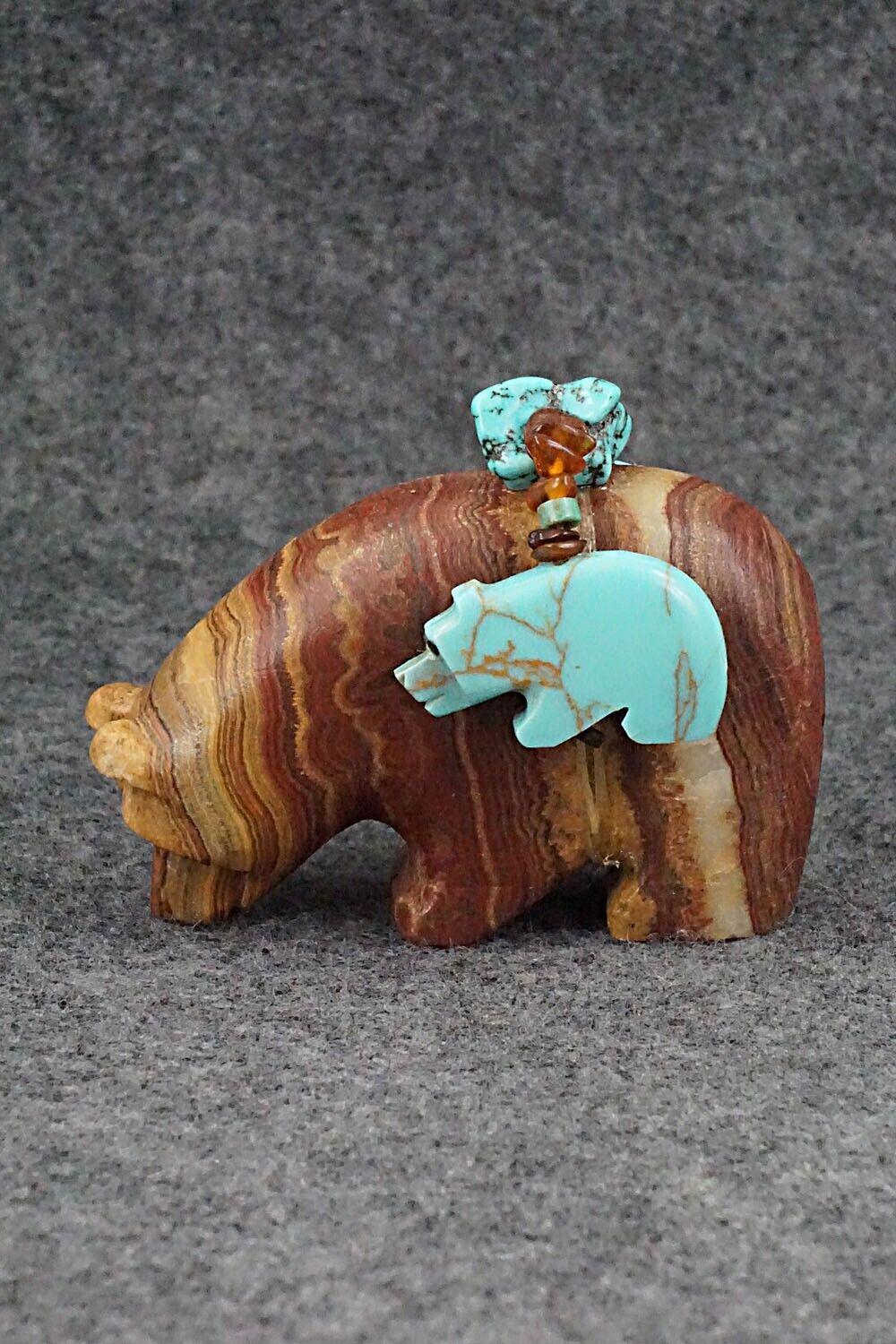 Bear and Cubs Zuni Fetish Carving - Douglas Martza