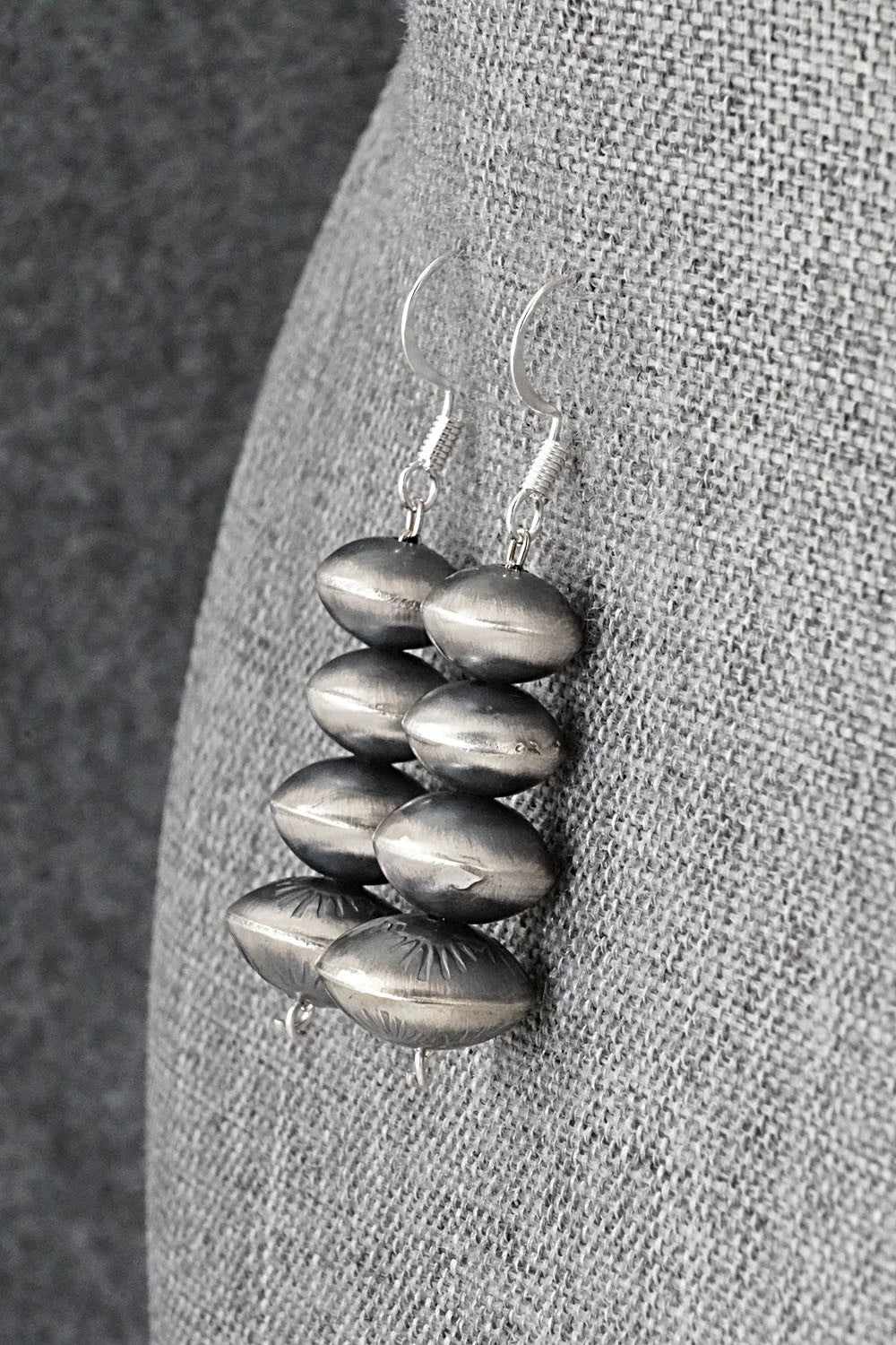 Sterling Silver Navajo Pearl Earrings - Angeline Miller