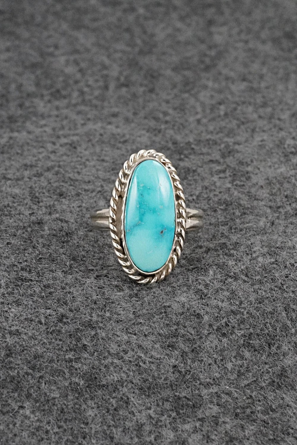 Turquoise & Sterling Silver Ring - Darius Arviso - Size 8.5