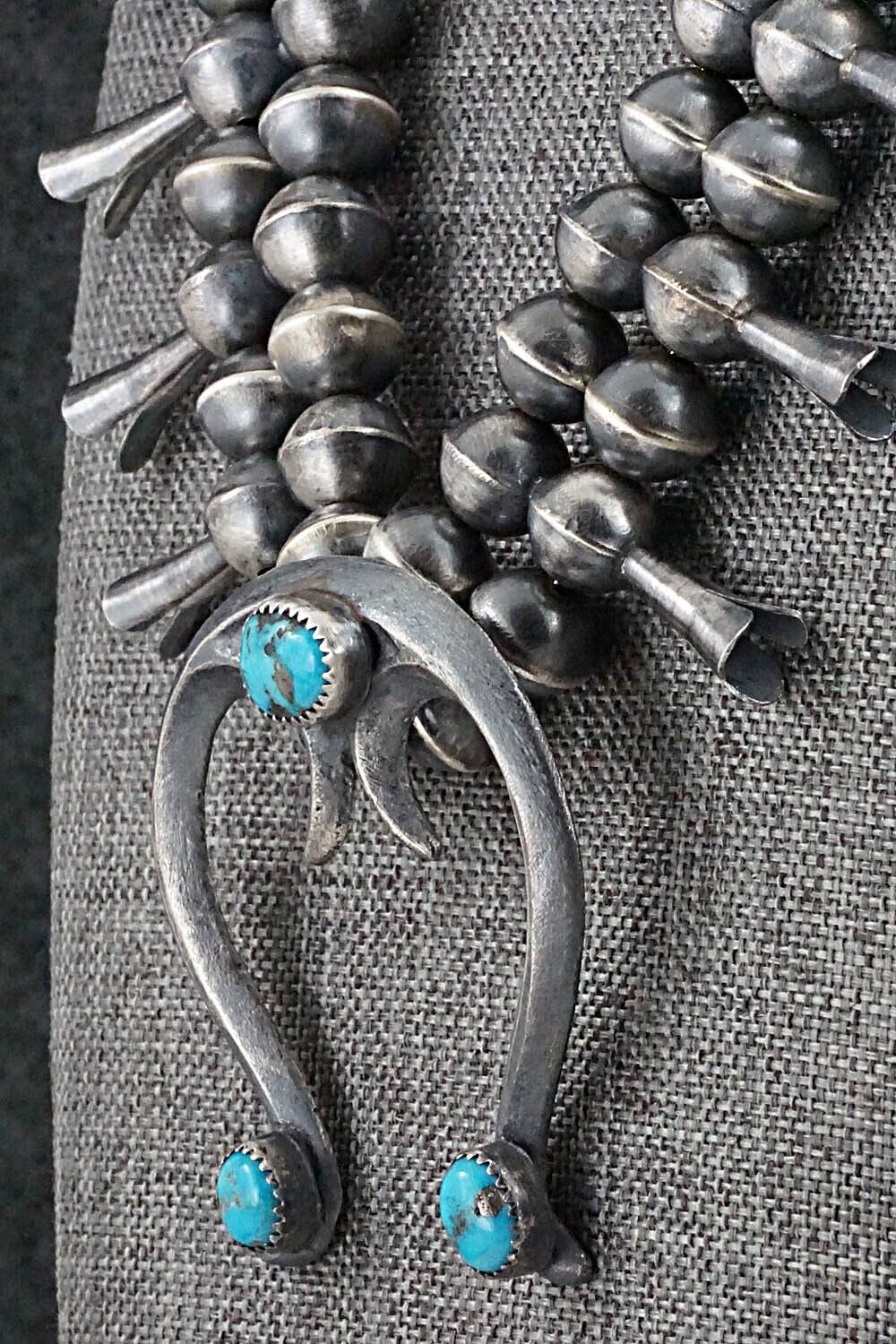 Turquoise & Sterling Silver Squash Blossom Set - Gilbert Martin