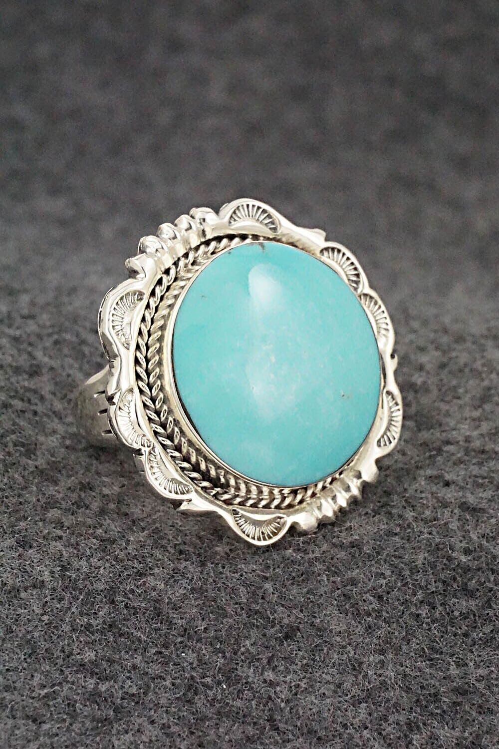 Turquoise & Sterling Silver Ring - Emerson Delgarito - Size 8