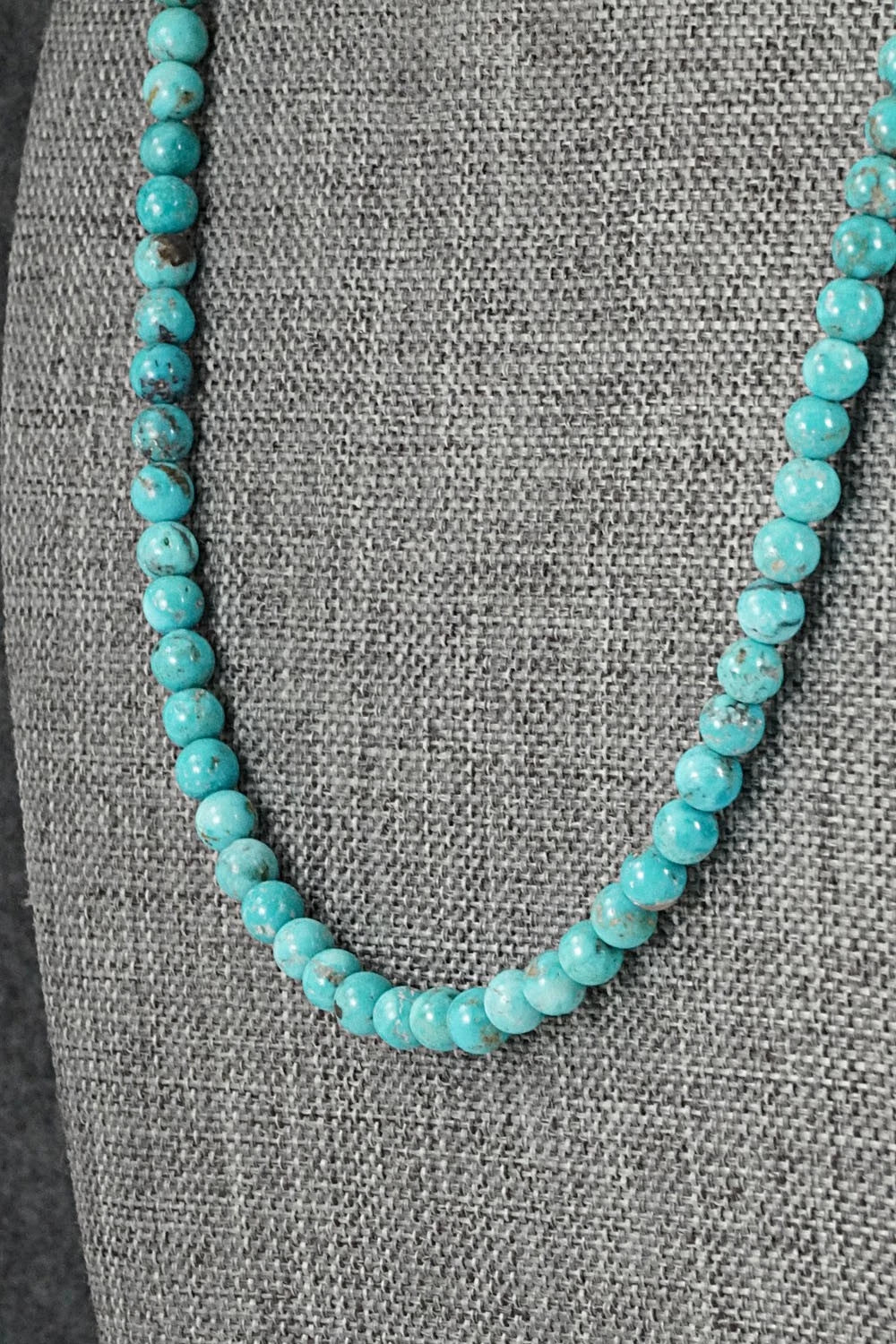 Turquoise & Sterling Silver Necklace 18" - Doreen Jake