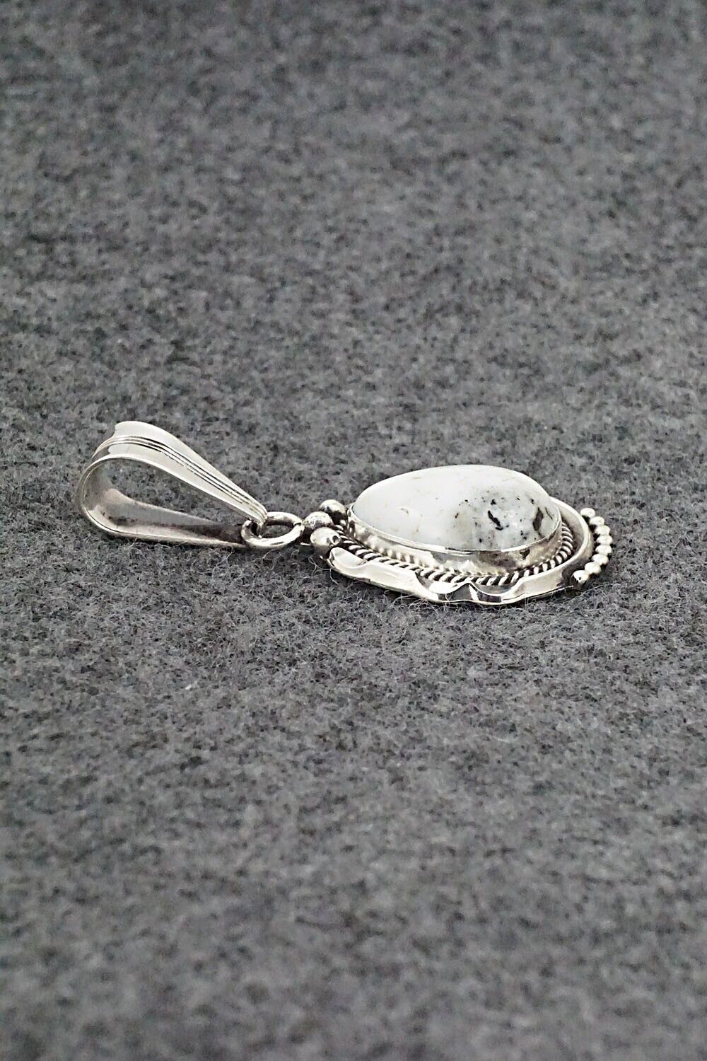 White Buffalo & Sterling Silver Pendant - Samuel Yellowhair
