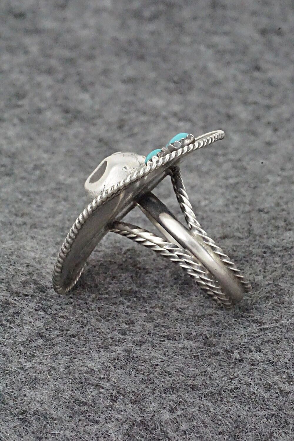 Turquoise & Sterling Silver Ring - Bobby Platero - Size 8