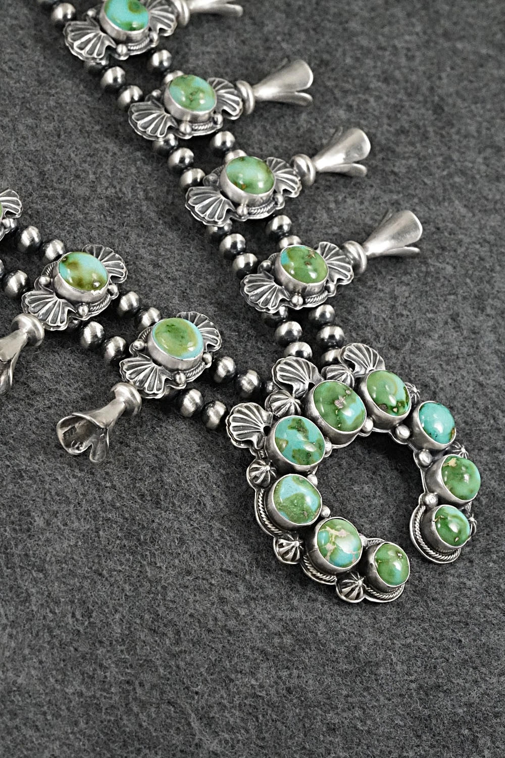 Turquoise & Sterling Silver Squash Blossom Set - Randy Boyd