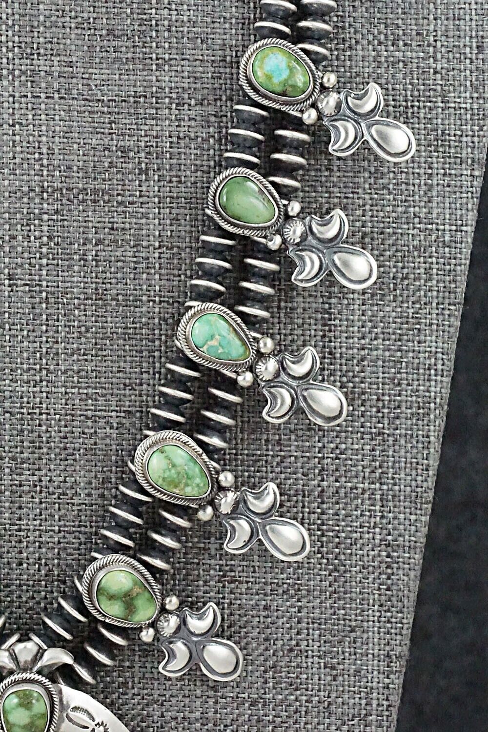 Turquoise & Sterling Silver Squash Blossom Set - Paige Gordon