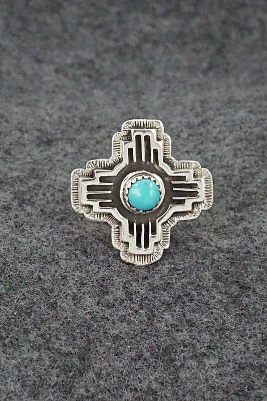 Turquoise and Sterling Silver Ring - Letricia Largo - Size 8.75