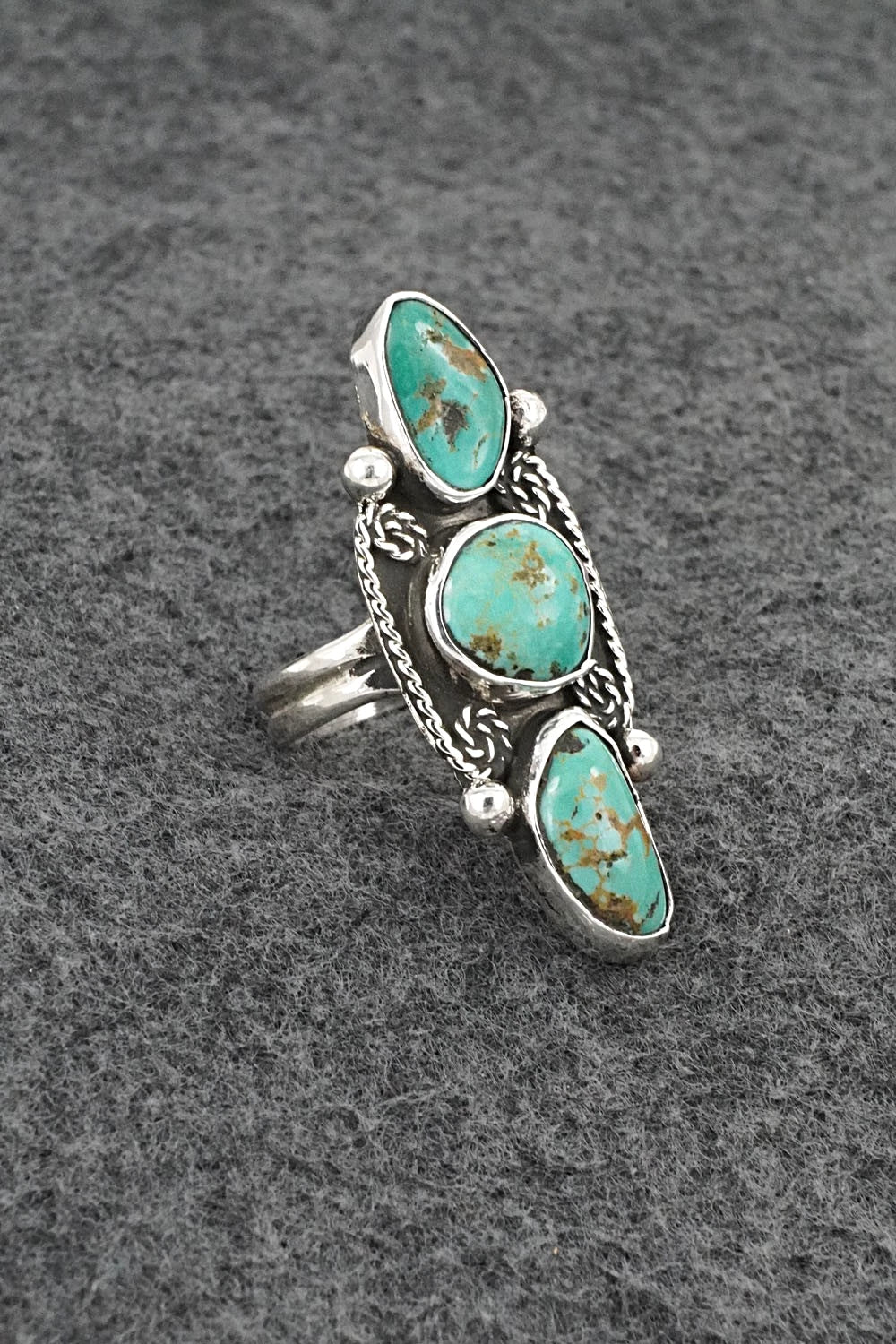 Turquoise & Sterling Silver Ring - Priscilla Reeder - Size 7.5