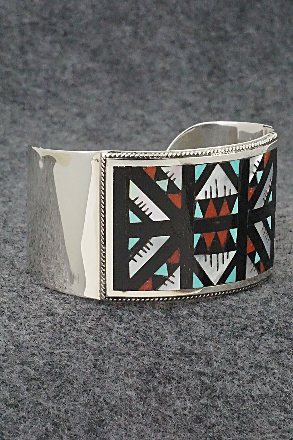 Multi-Stone & Sterling Silver Inlay Bracelet - Leander Othole