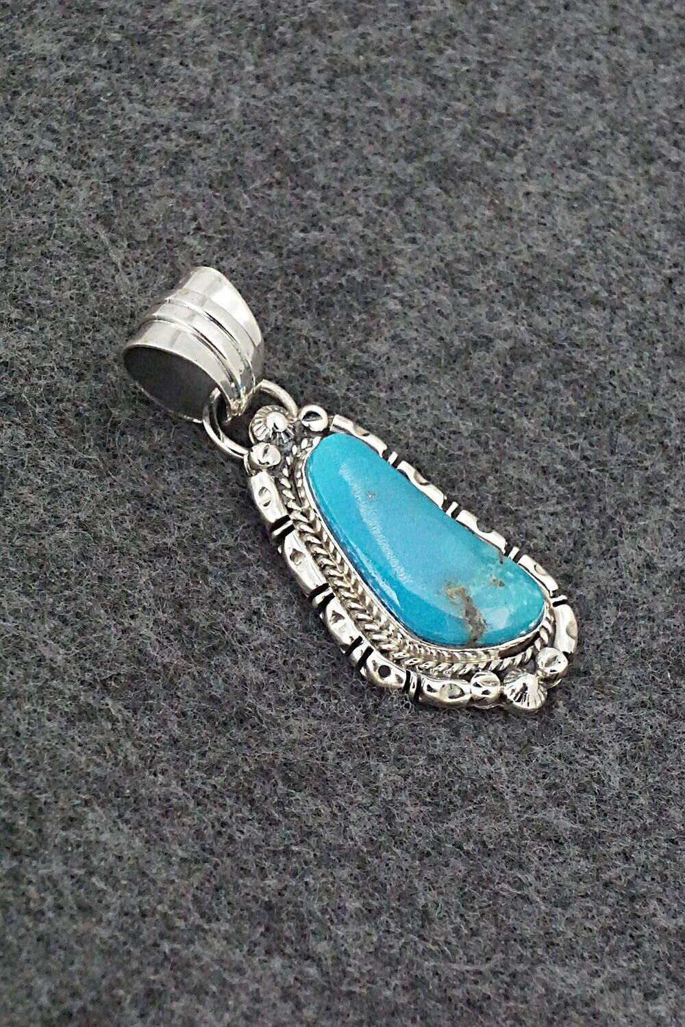 Turquoise & Sterling Silver Pendant - Kiriza Tom