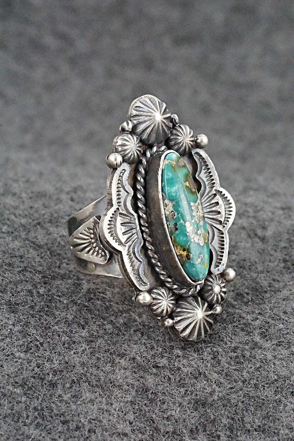 Turquoise & Sterling Silver Ring - Rosita Calladitto - Size 9