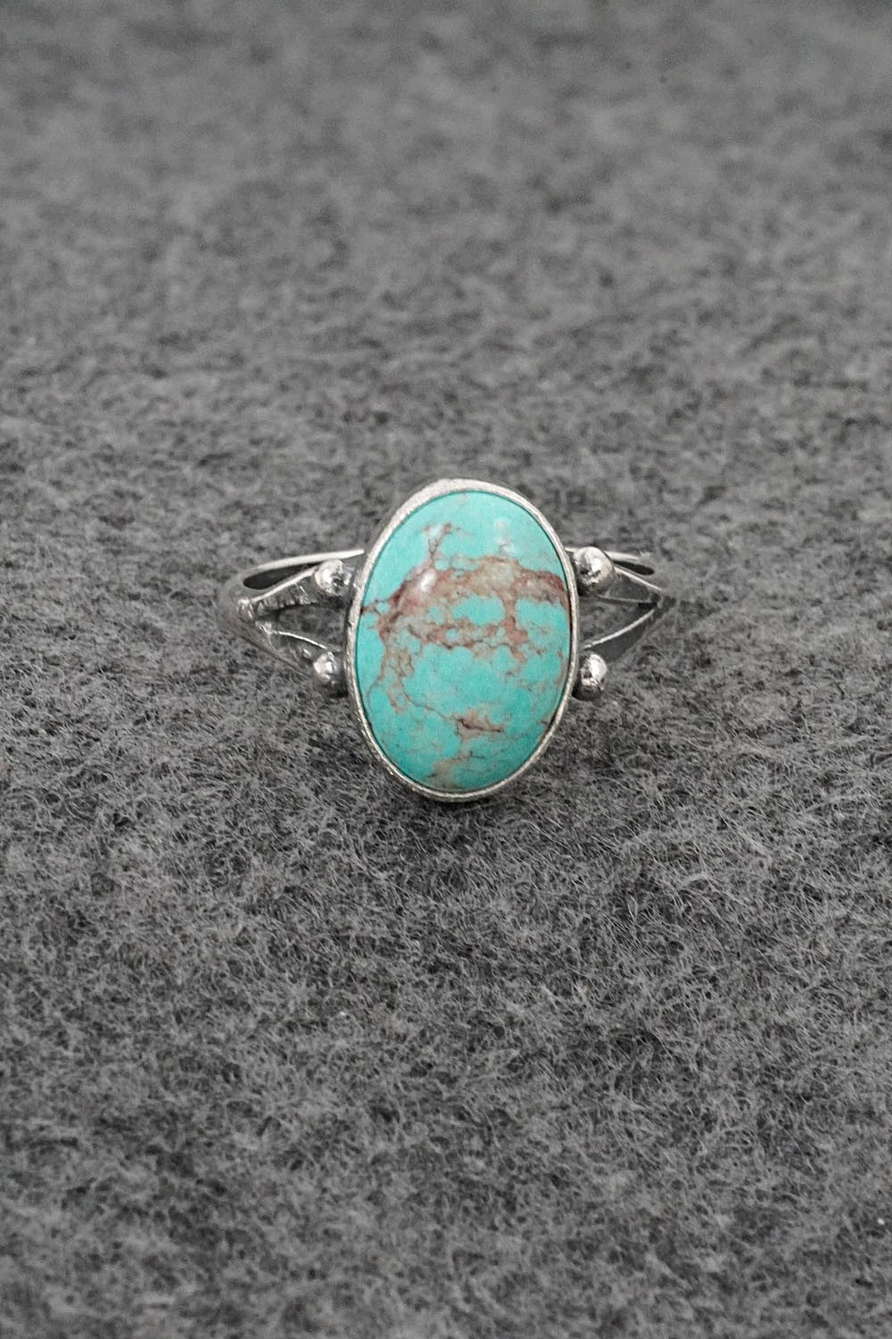 Turquoise and Sterling Silver Ring - Jerryson Henio - Size 9.5