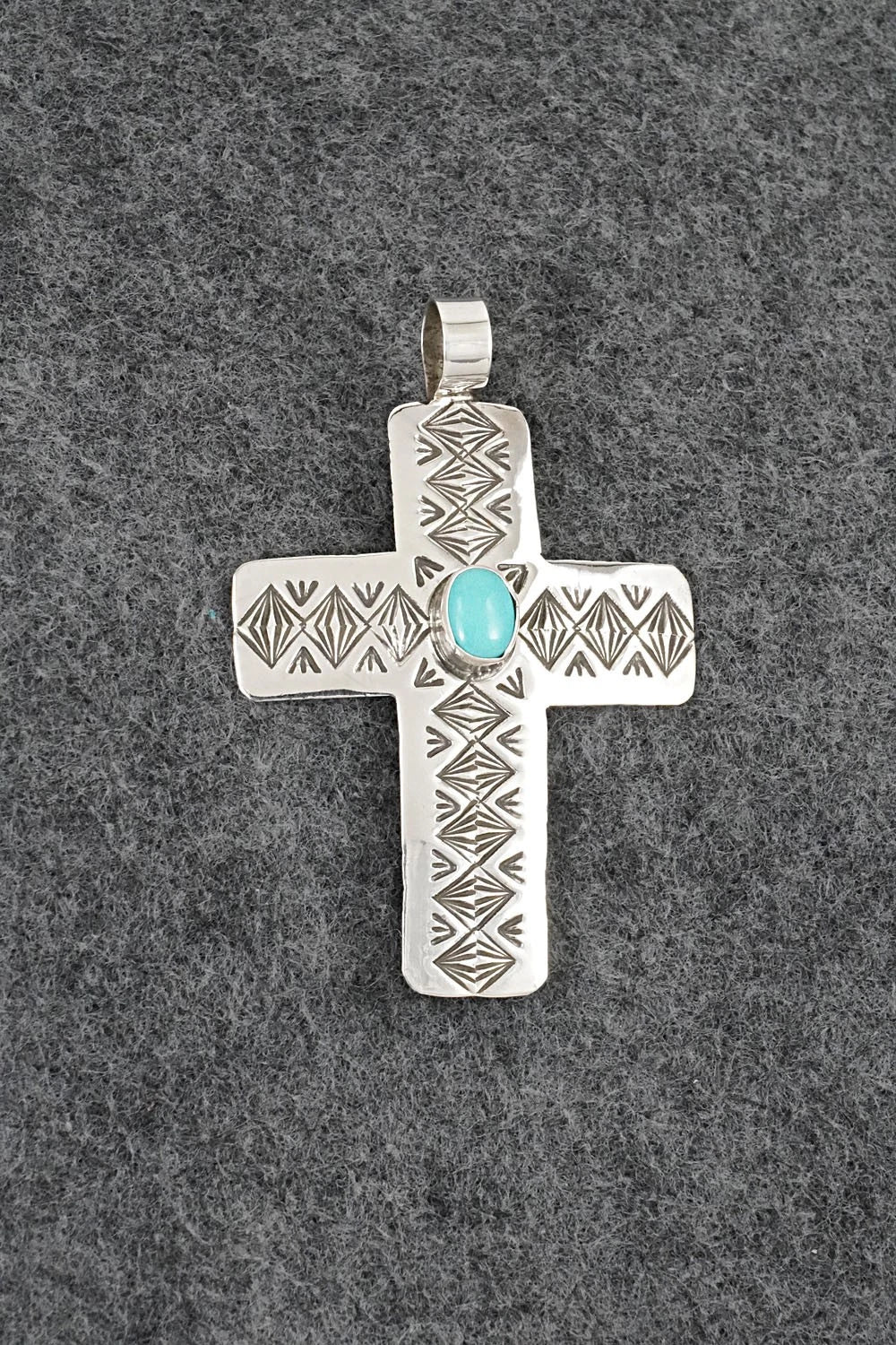Turquoise & Sterling Silver Pendant - Arnold Blackgoat
