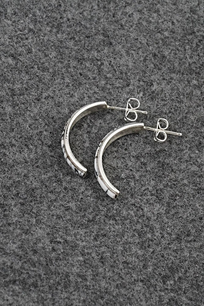 White Buffalo & Sterling Silver Earrings - Nathaniel Johnson