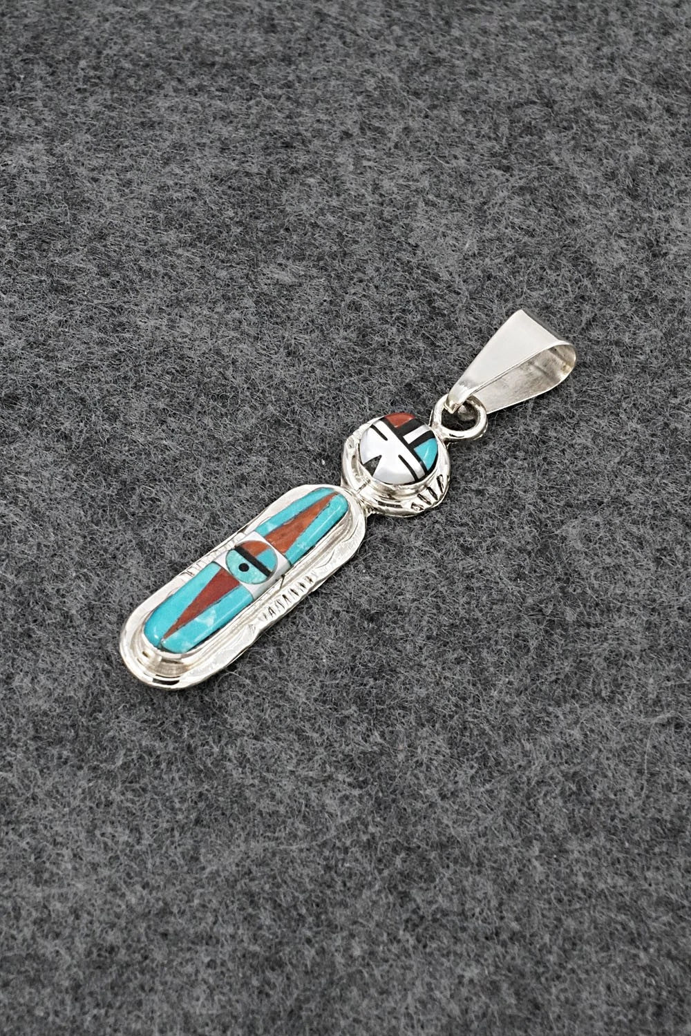 Multi Stone & Sterling Silver Pendant - Rayland Edaakie