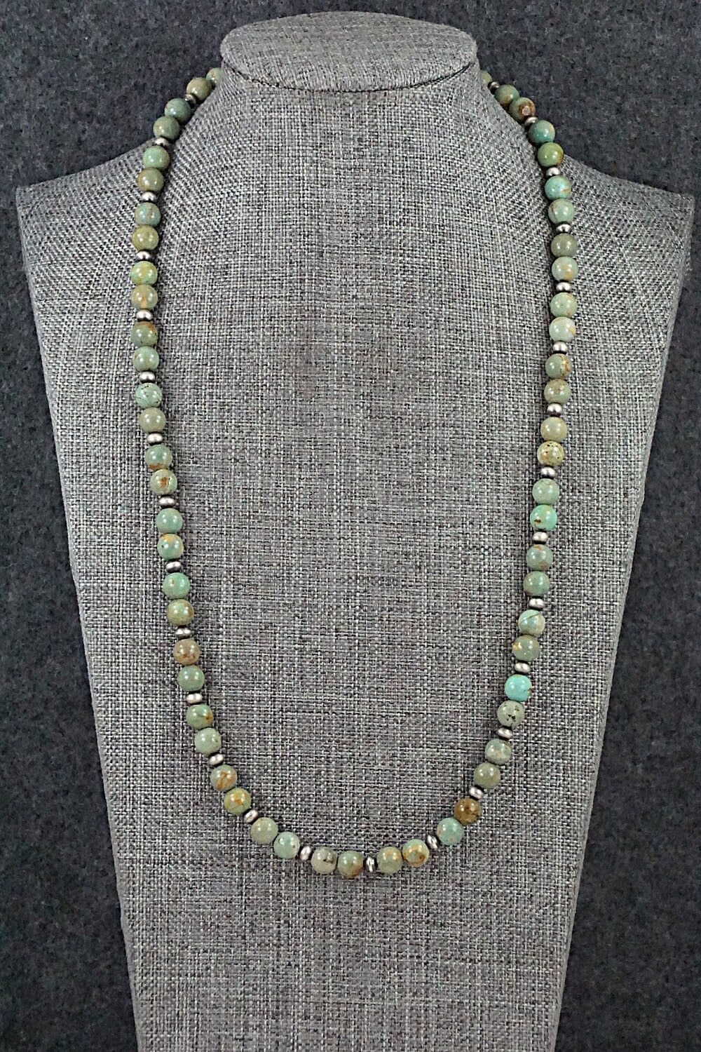 Turquoise & Sterling Silver Necklace 21" - Doreen Jake