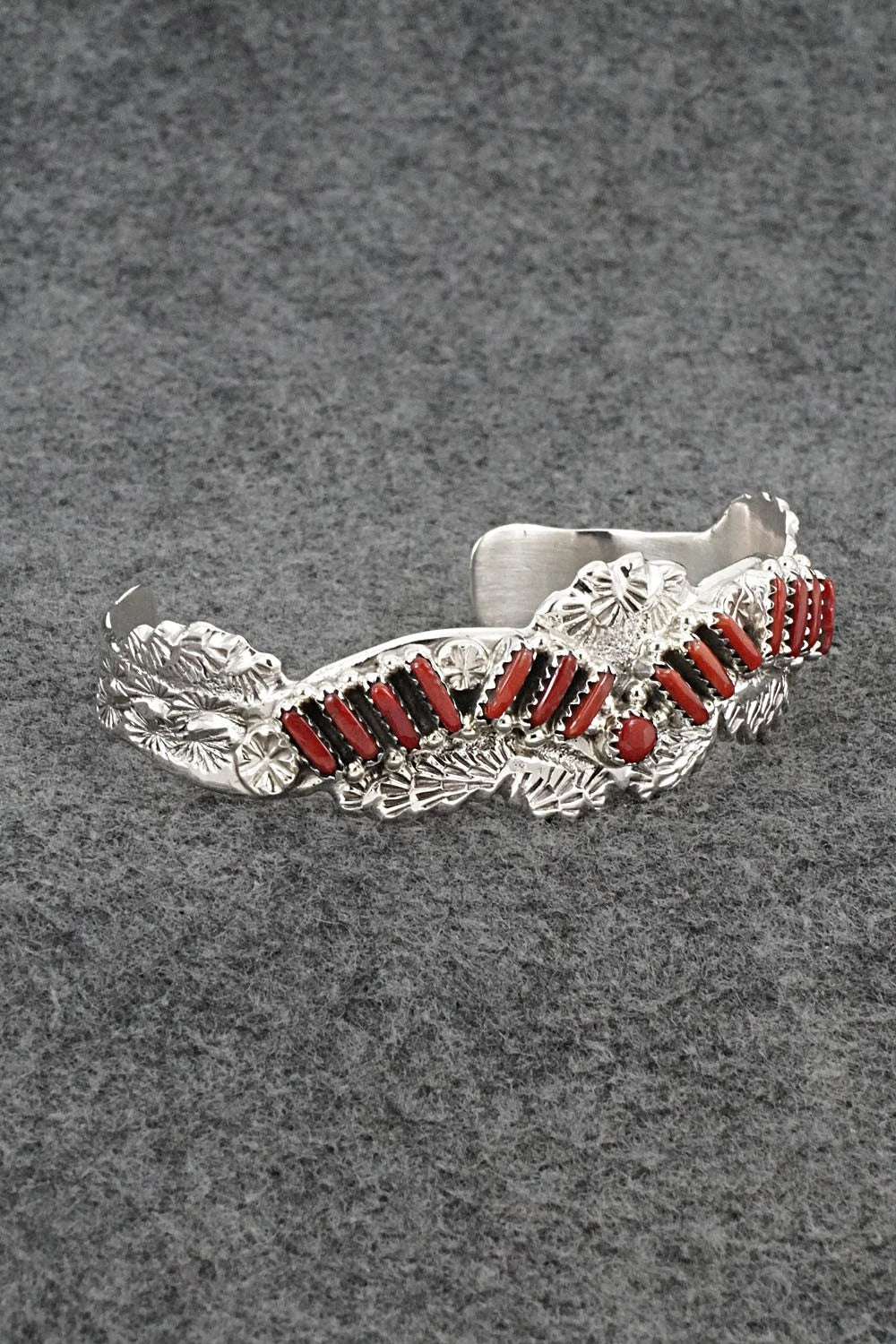 Coral & Sterling Silver Bracelet - Murray Hannaweeka