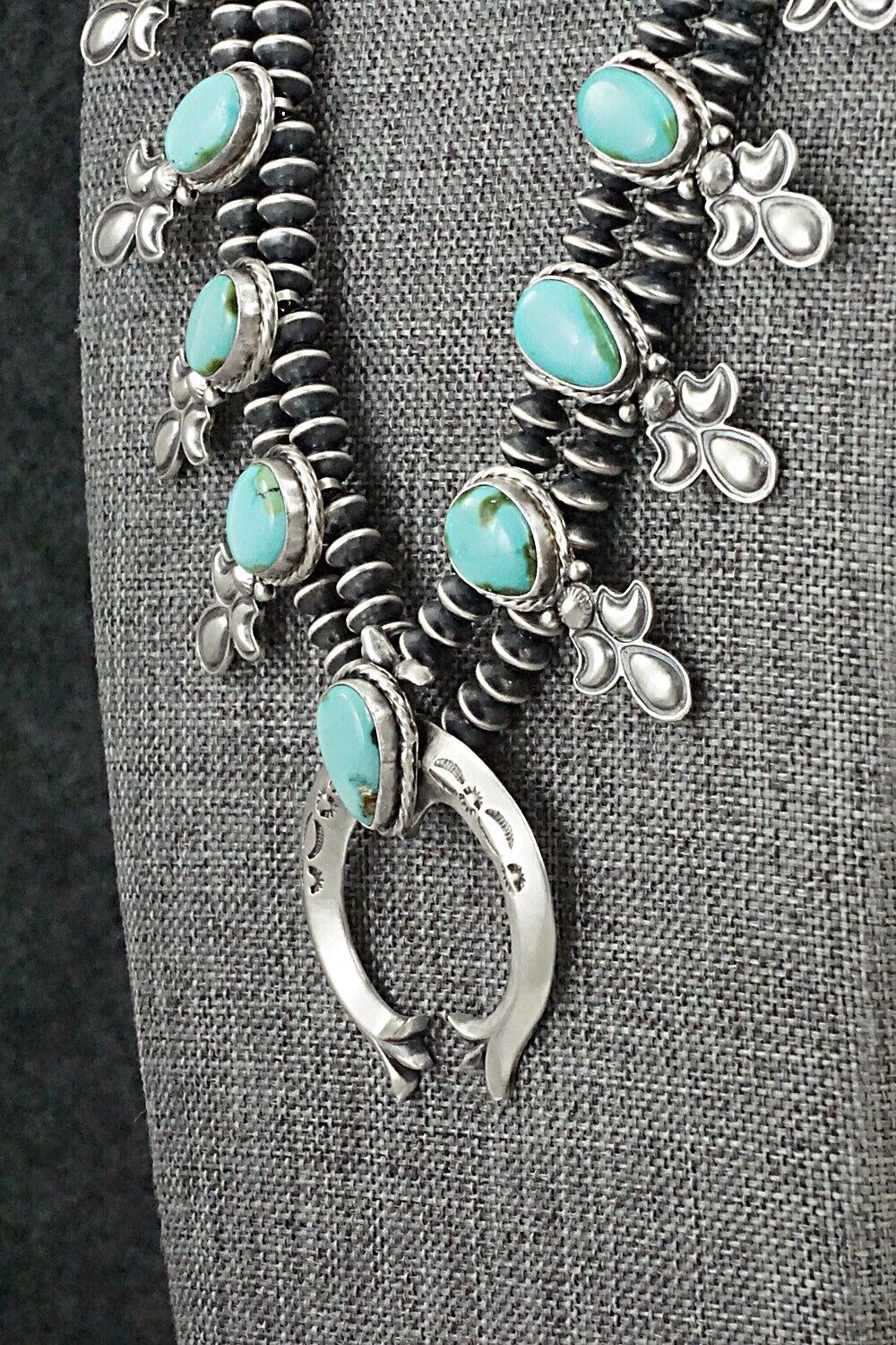 Turquoise & Sterling Silver Squash Blossom Set - Adrienne Gordon
