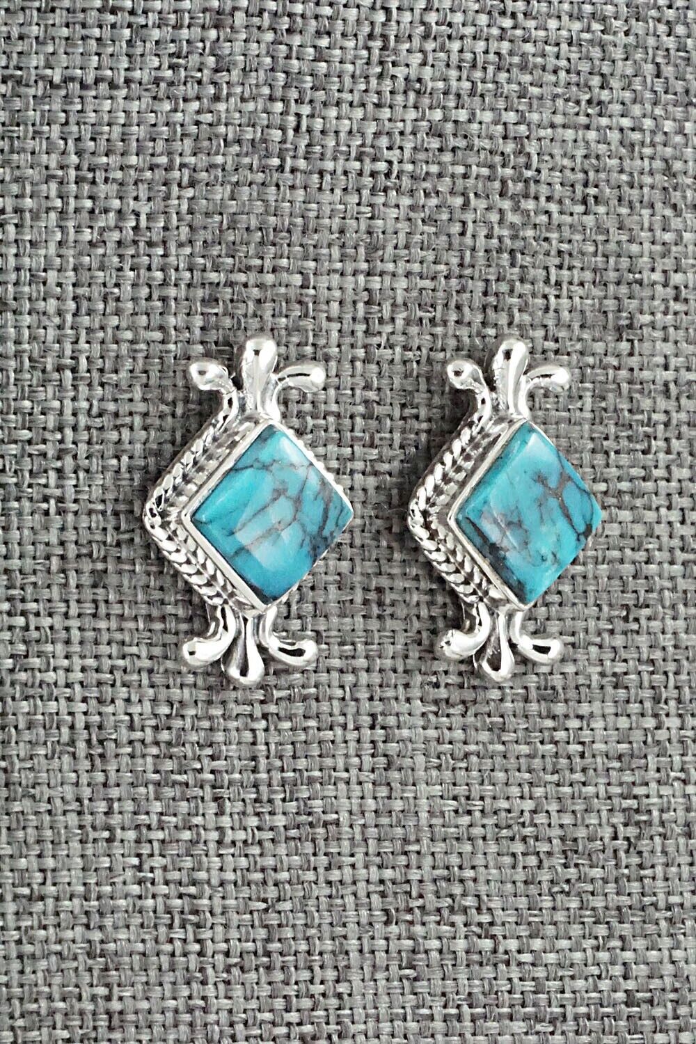 Turquoise and Sterling Silver Earrings - Louise Joe