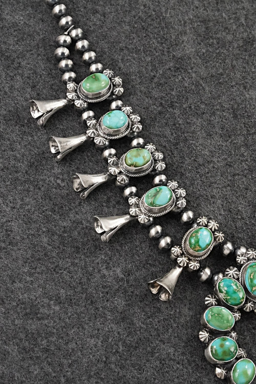 Turquoise & Sterling Silver Squash Blossom Set - Darrin Livingston