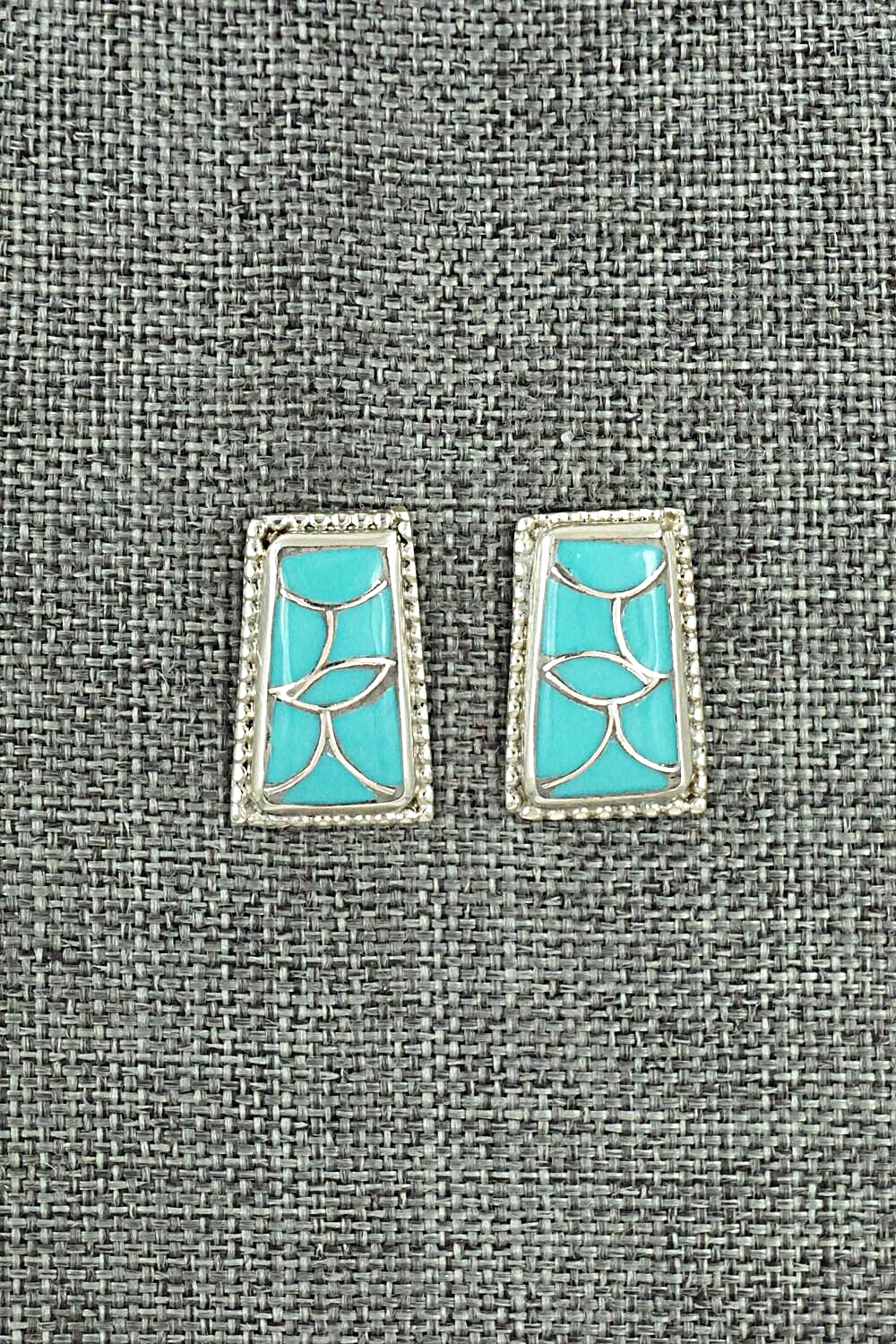 Turquoise & Sterling Silver Earrings - Karlene Seowtewa