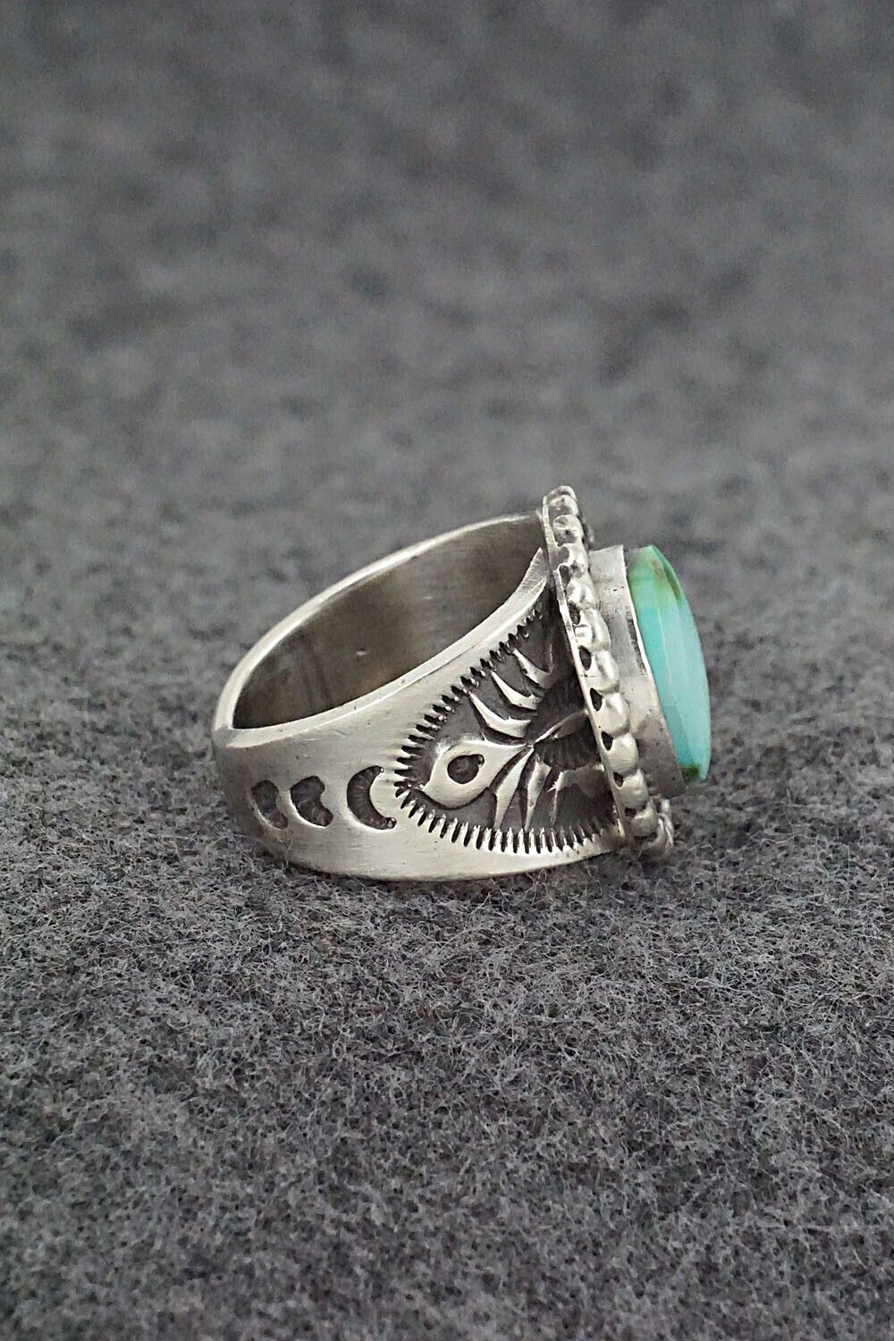 Turquoise & Sterling Silver Ring - Samuel Yellowhair - Size 6.75