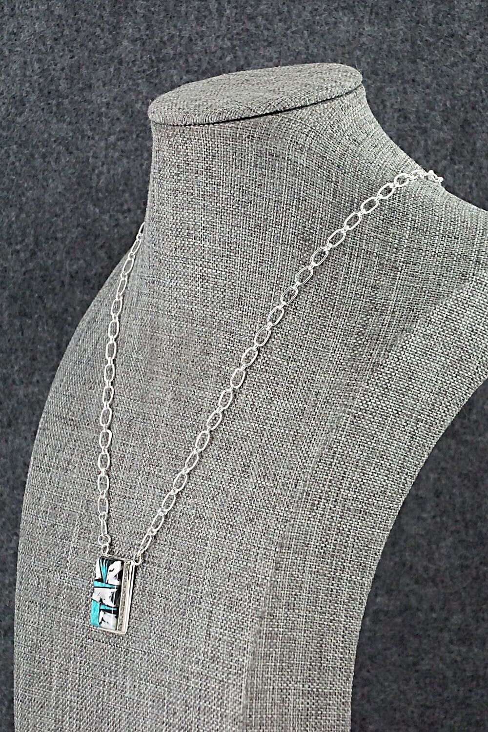 White Buffalo, Turquoise & Sterling Silver Necklace - Michelle Willie
