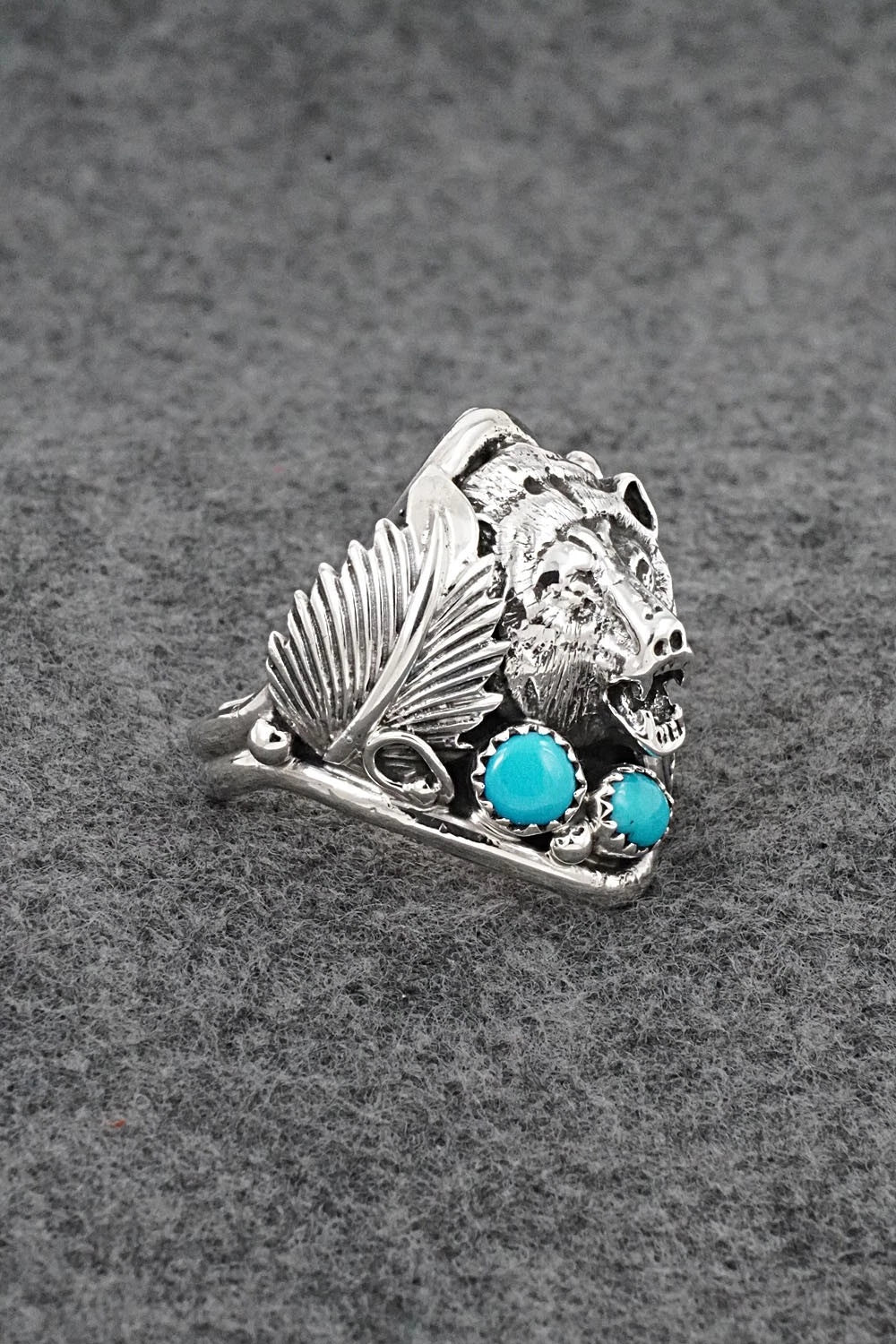 Turquoise & Sterling Silver Ring - Darrell Morgan - Size 12
