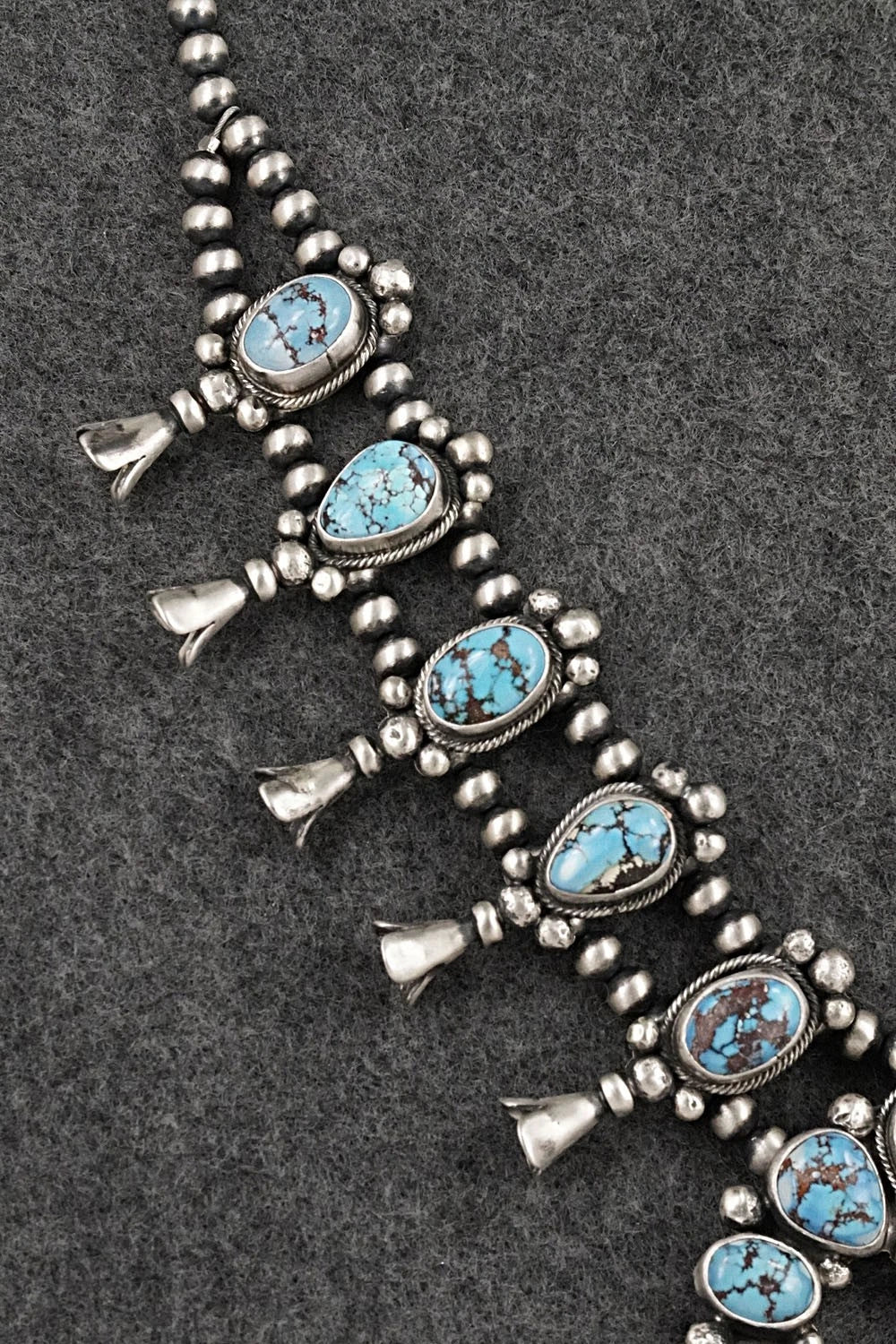 Turquoise & Sterling Silver Squash Blossom Set - Darrin Livingston