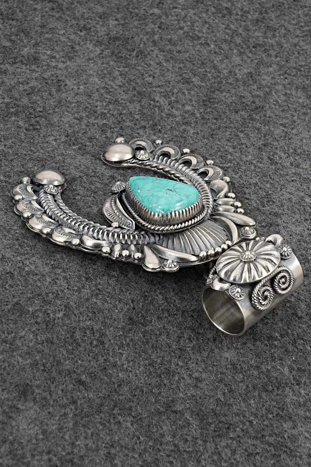 Turquoise & Sterling Silver Naja Pendant - Delbert Gordon