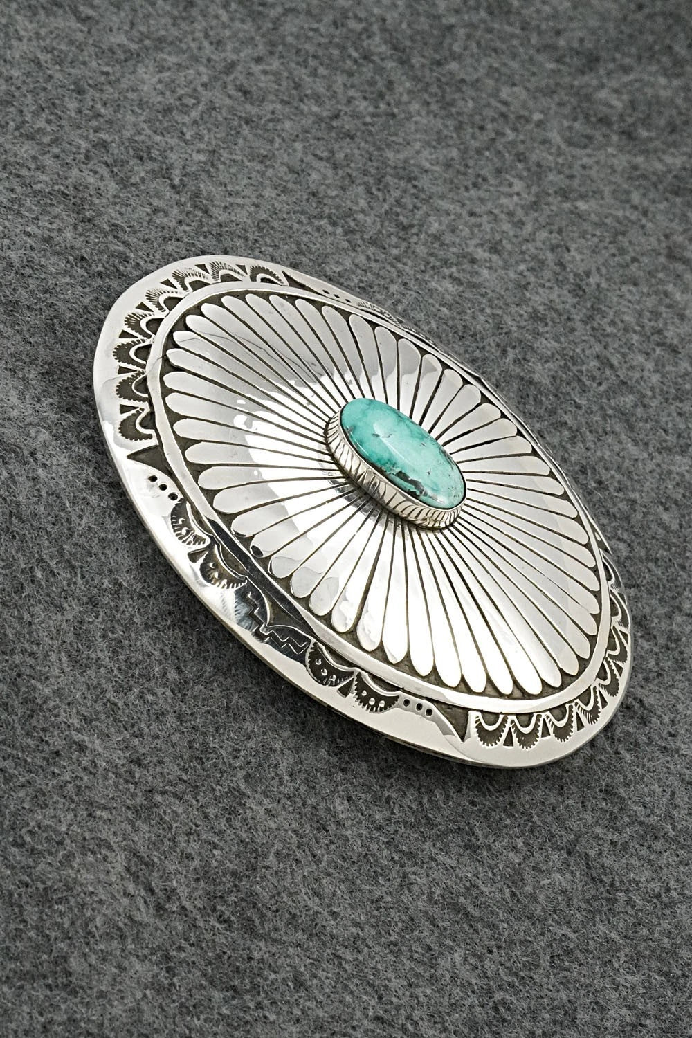 Turquoise & Sterling Silver Bolo Tie and Buckle - Charlie John