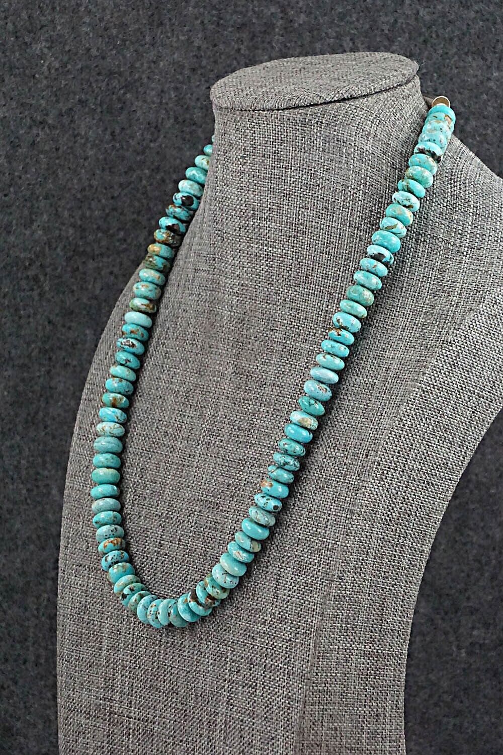 Turquoise & Sterling Silver Necklace 19" - Doreen Jake