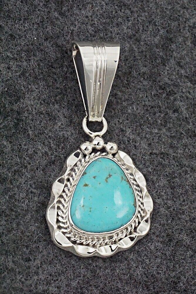 Turquoise & Sterling Silver Pendant - Samuel Yellowhair