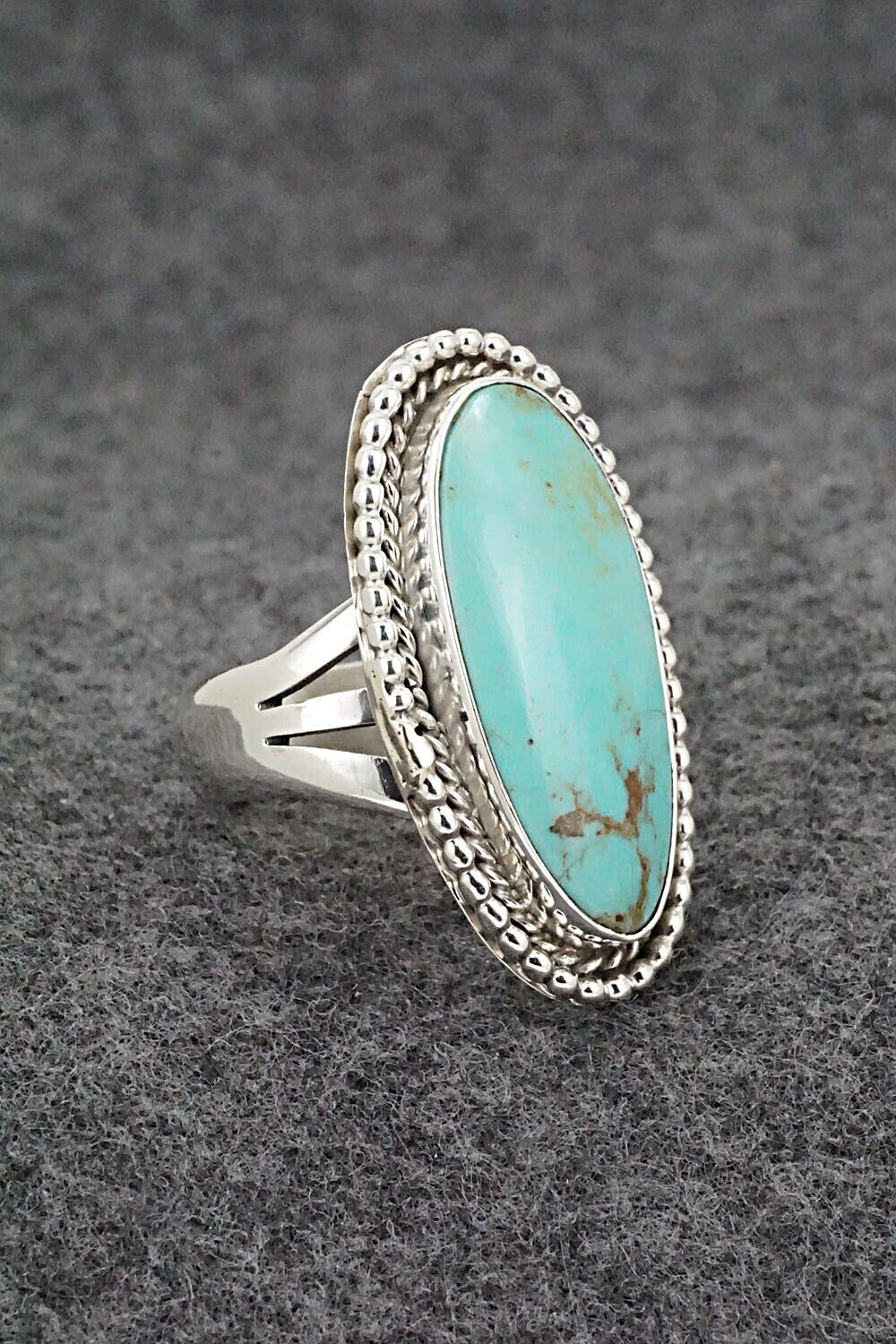 Turquoise & Sterling Silver Ring - Andrew Vandever - Size 7