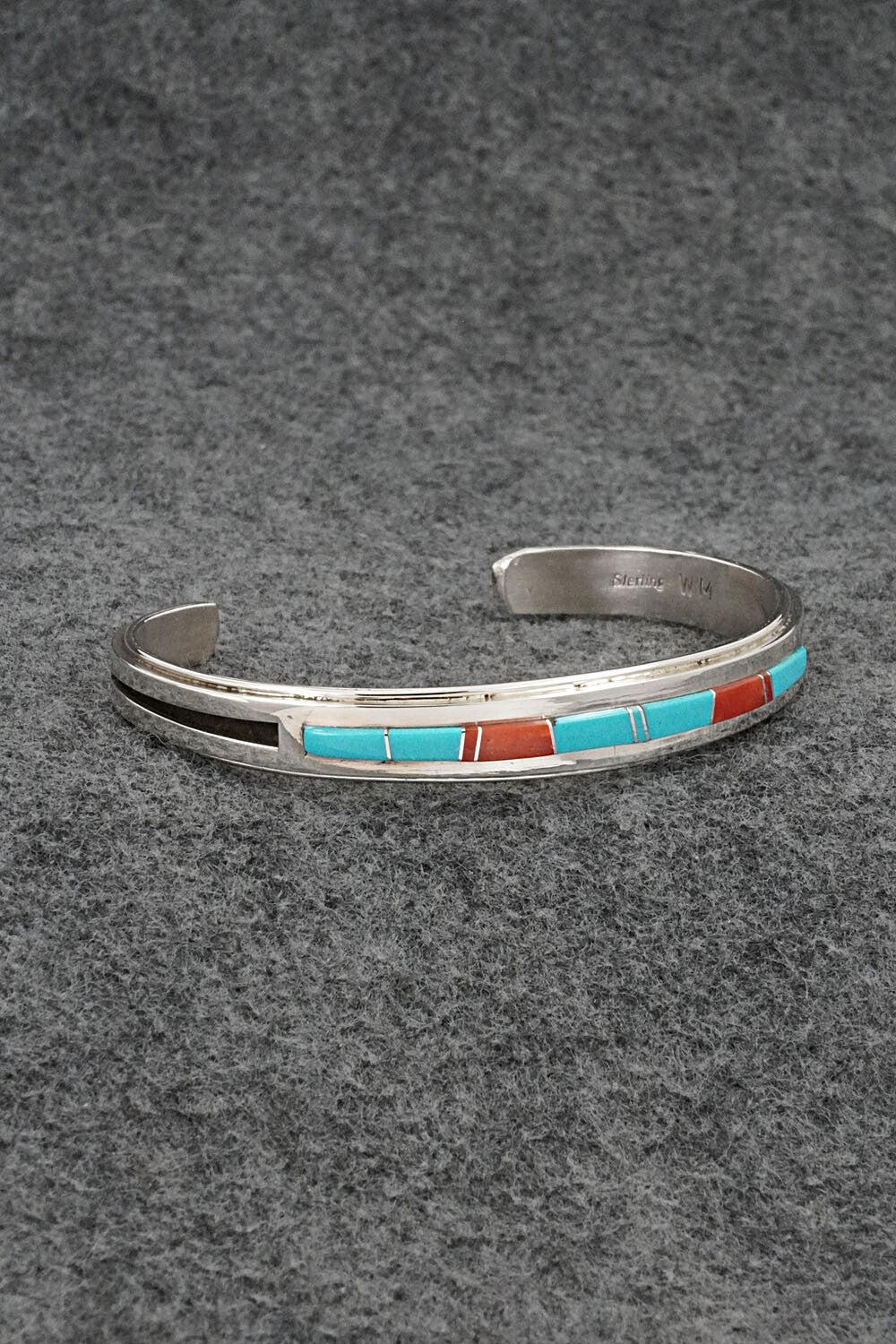 Turquoise, Coral & Sterling Silver Bracelet - Wilbert Muskett Jr.