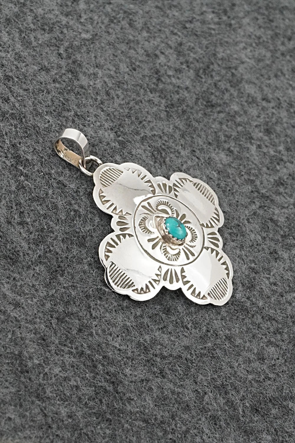 Turquoise & Sterling Silver Pendant - Bertha Begay